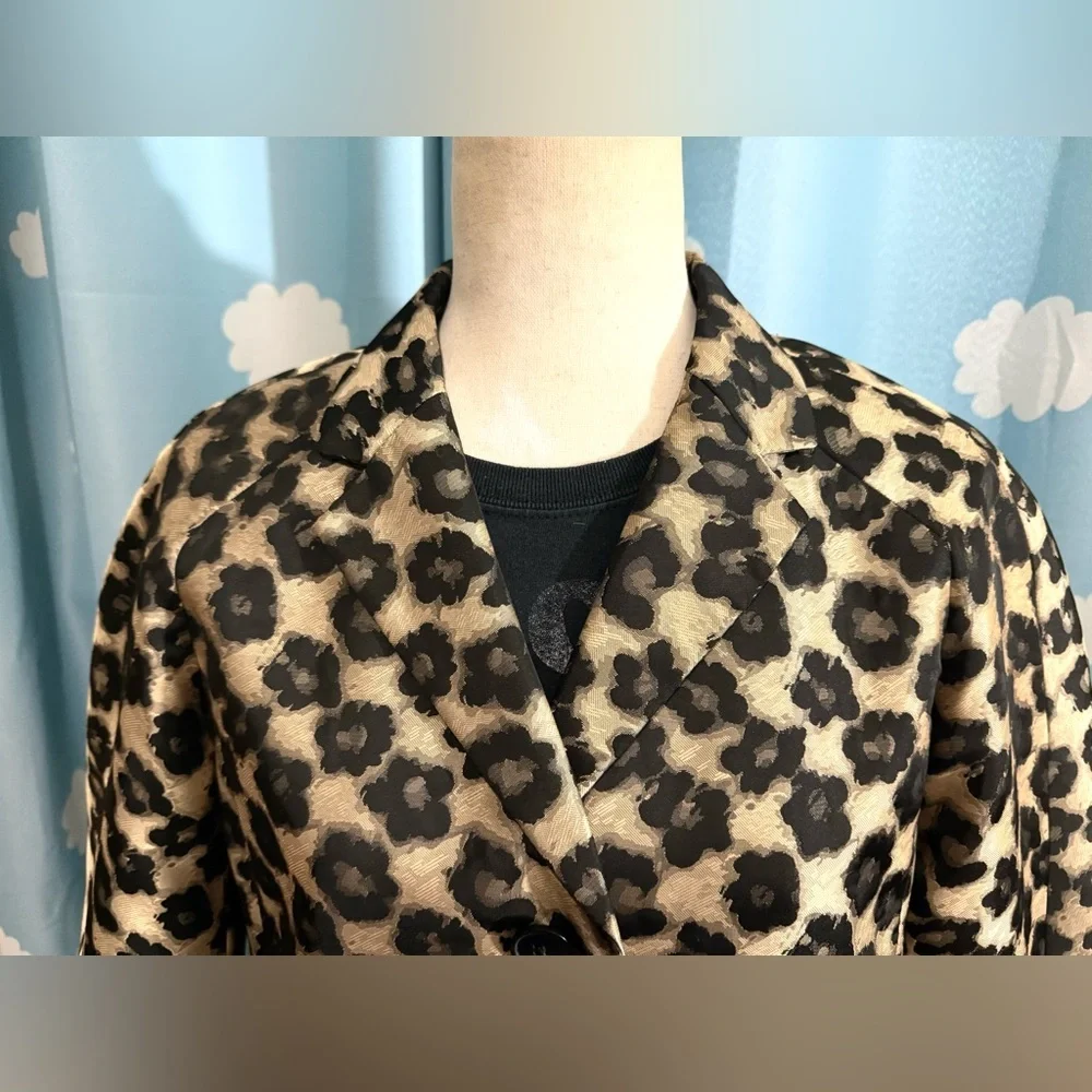 Animal print shine Ann Taylor long jacket, SP - Picture 7 of 8